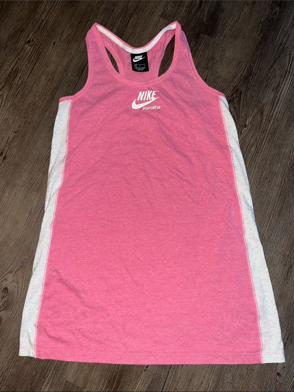 NIKE Pink Racerback Dress with White Side Panels
